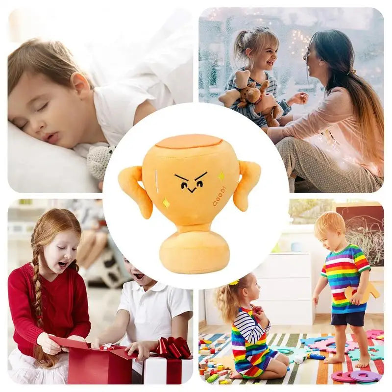 Trophy Stuffed Toy Cartoon Stuffed Pillow Funny Home Decor Comforting Doll Soft Accompanying Pillow Plush For Kids Boys Girls