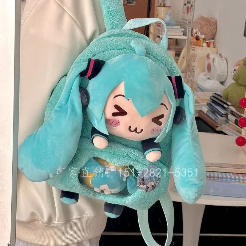 Hatsune Miku Surrounding Backpacks Cute Dolls Animation Movie Games Surrounding Birthday Gifts Wholesale Squinting Eyes Japan