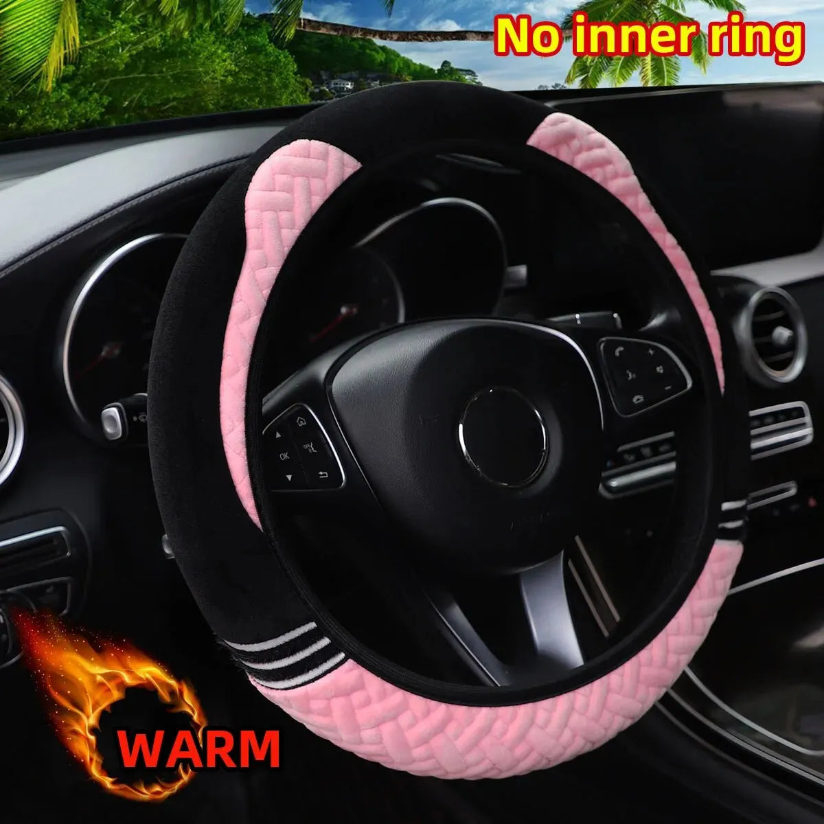 Hand Warm Plush Bear Cartoon Cat Car without Inner Ring Steering Wheel Cover Automotive Supplies 14.5-15INCH