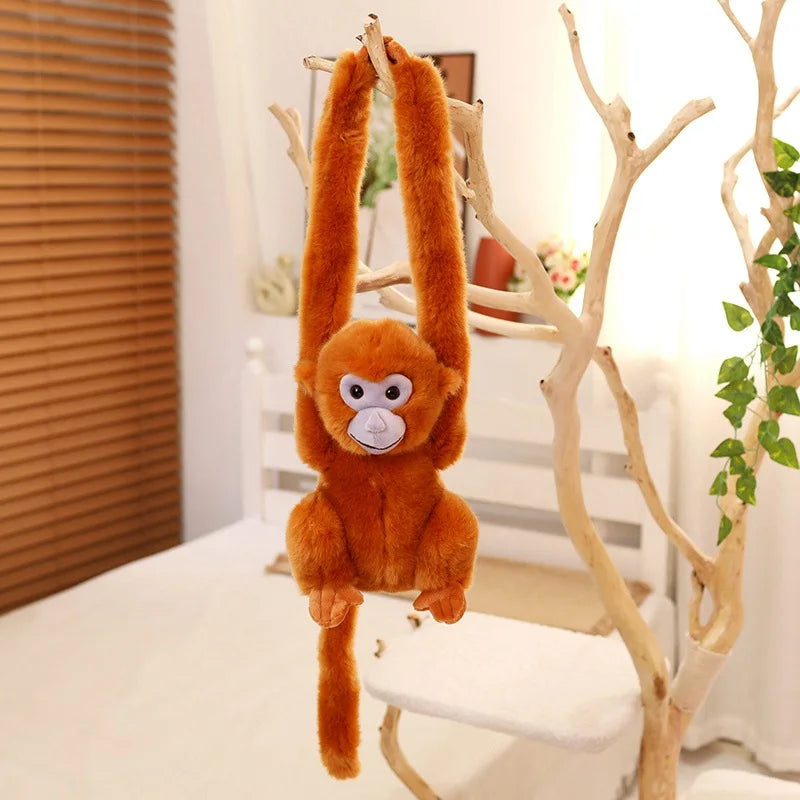 Long Arm Monkey Plush Golden Monkey Plush Toy Soft Stuffed Doll Long-armed Monkey Plushies Baby Sleeping Soothing for Boys