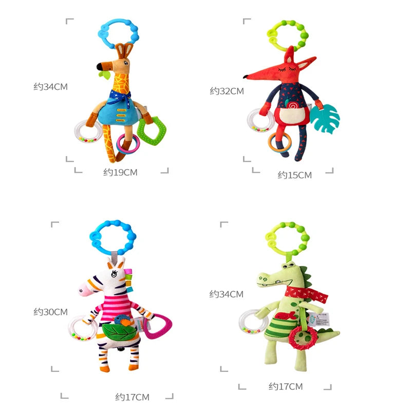 Soft Giraffe Infant Crib Bed Stroller Spiral For Newborns Car Seat Baby Rattles Early Education Development Handle Toys Gifts