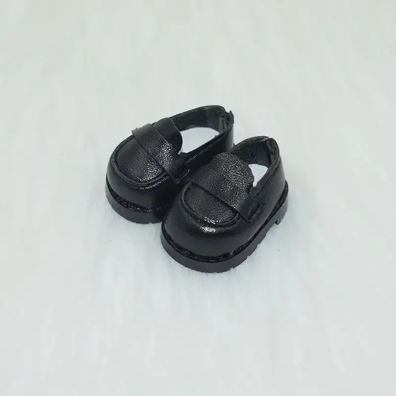 For BabyThree V3/17cm Labubu doll mini shiny leather shoes DIY makeup shoe toy 3.8 * 3 * 2.4cm no doll