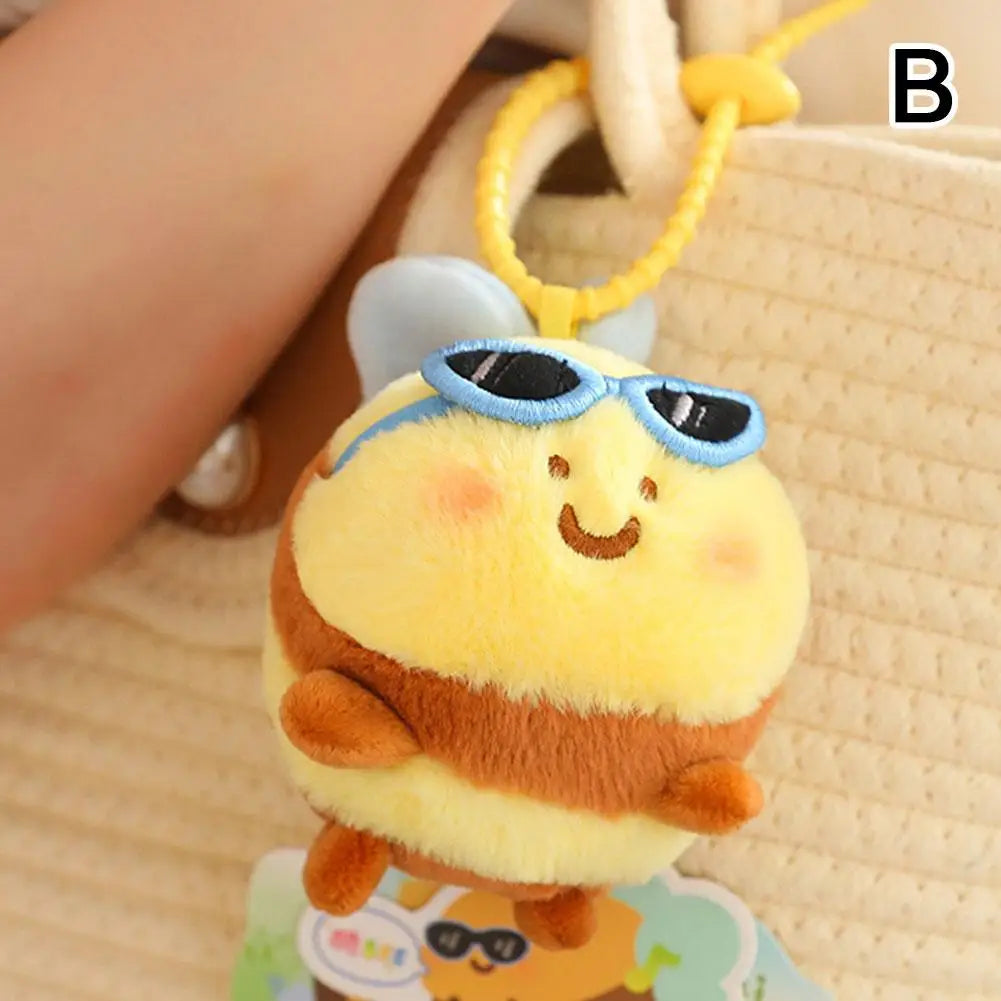 Cartoon Sha Bee Plush Toys Mini Pendant Stuffed Cai Bee Plush Super Soft Honey Jar Plush Doll Birthday Gifts For Kids