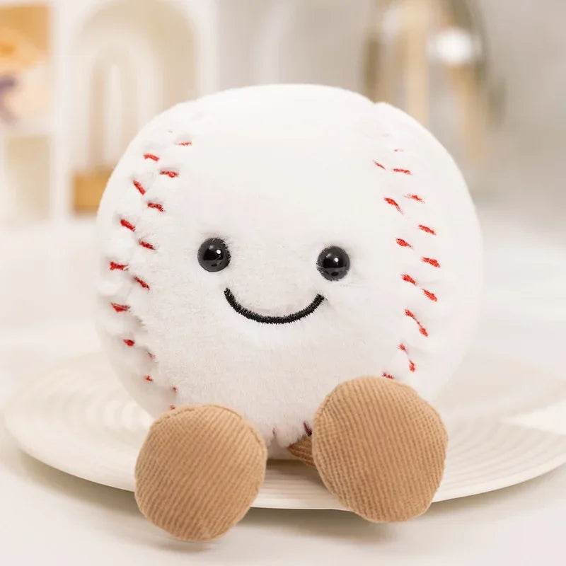 Super Cute Basketball Football Tennis Baseball Billiards Plush Toys Soft Stuffed Balls Pillow Players Souvenir Birthday Gift