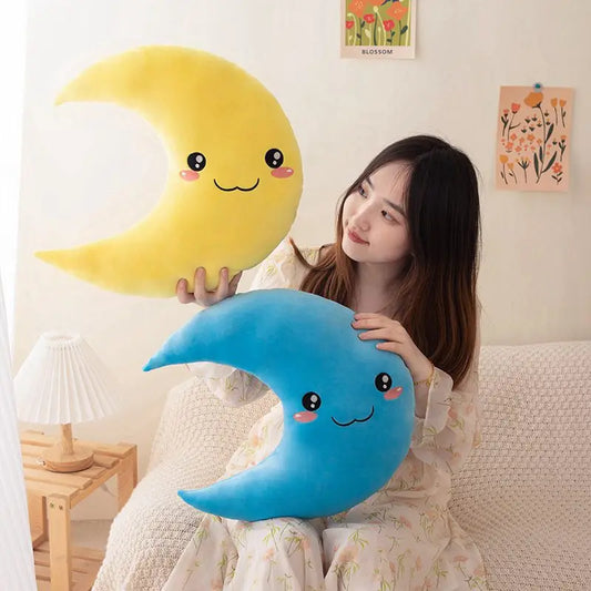 25cm-45cm New Sky Style Funny Smile Moon Soft Plush Toy Baby Cute Throw Pillow Comfort Dolls Home Decor Xmas Gift Kids