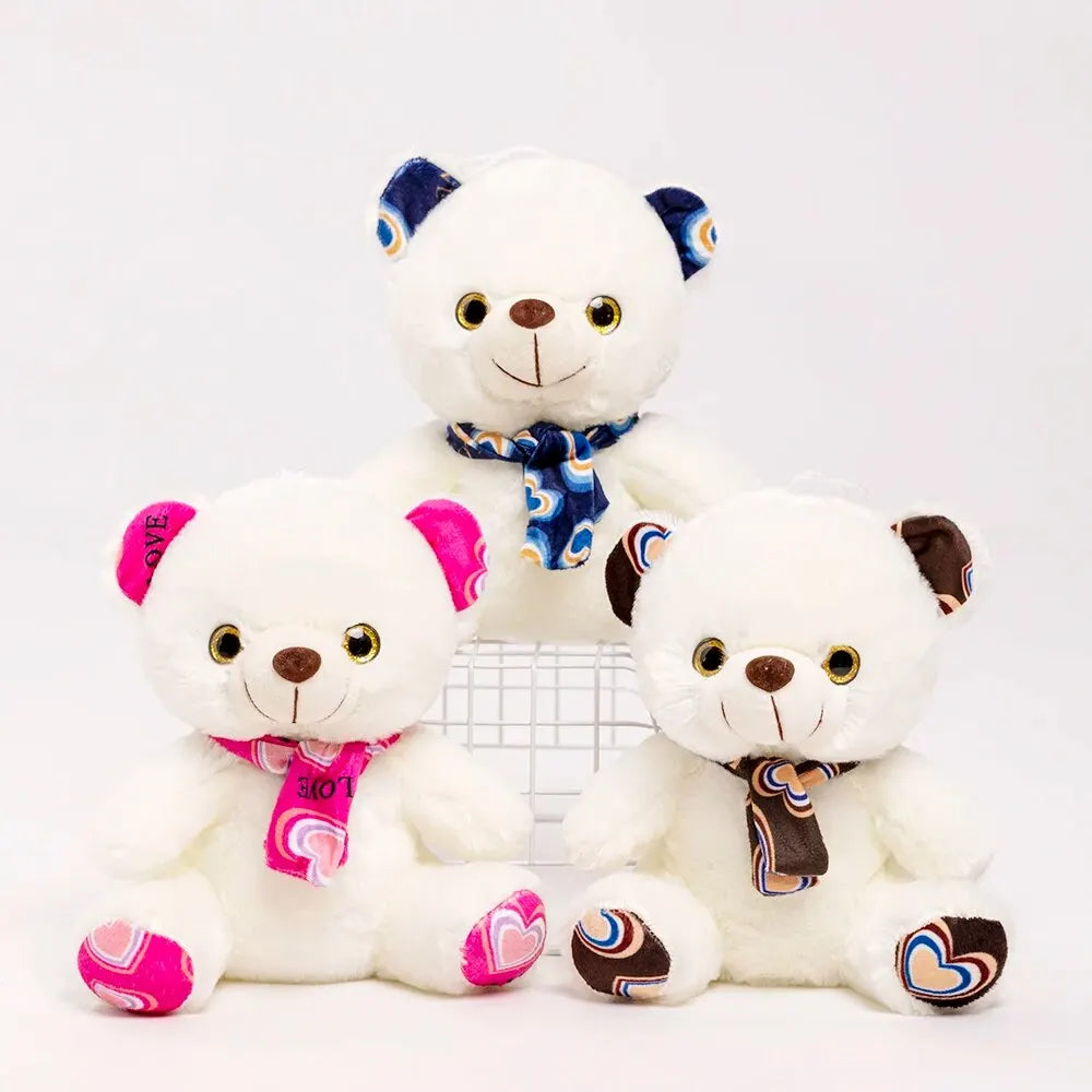 Cute Bear Plush Toy 20cm Stuffed Animals Teddy Bear with Scarf Soft Doll Kids Toys Birthday Gift