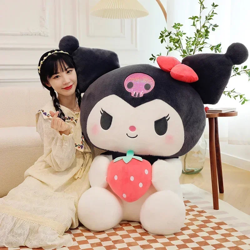 100cm Super Big Size New Sanrio Kuromi Cartoon Strawberry Plush Toy Doll My Melody Stuffed Animal Christmas Gift Plushies