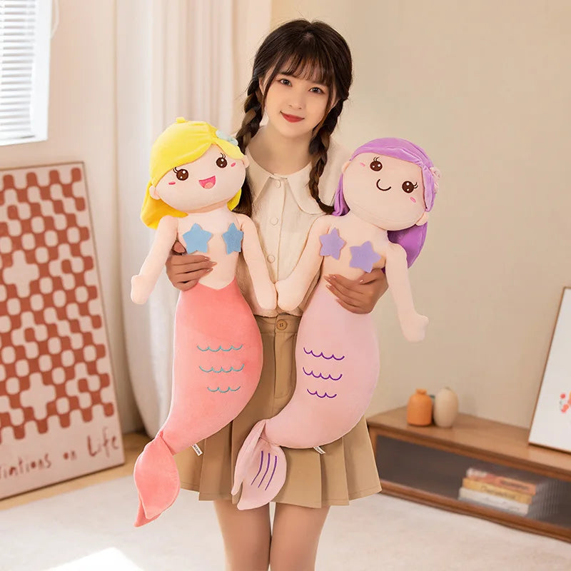 45/60/80CM Beautiful Mermaid Plush Toys Soft Stuffed Cartoon Anime Figure Doll Cute Sea-maid Plush Pillow Cushion For Gifts