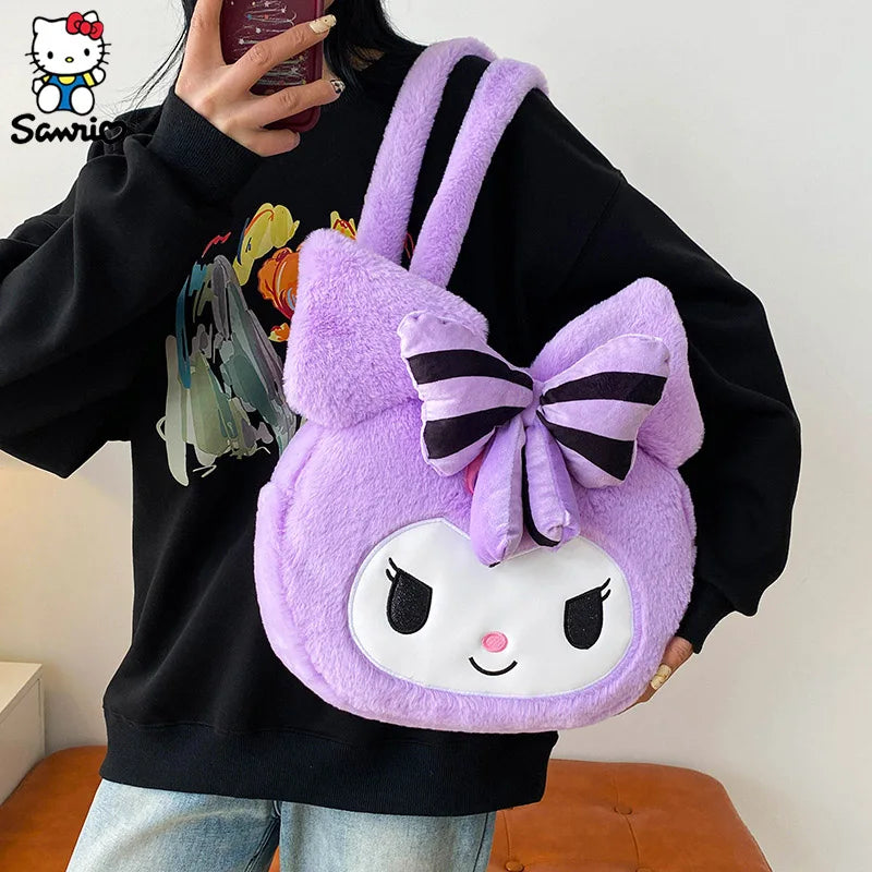 Anime Sanrio Bag Kawaii Kuromi Handbag Plush Shoulder Bags Women Messenger Bag High capacity Storage Bag Gifts