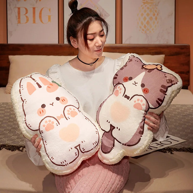 3d Printing Soft Stuffed High Quality Rabbit&Bear&Dog&Cat Dolls Pillow Plush Animals Fluffy Bunny Toys Cushion Kids Indoor Sofa