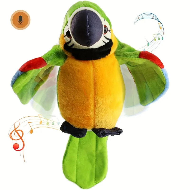 Talking Macaw Parrot Repeat What You Say Stuffed Animal Plush Toy Electronic Record Animated Bird Speaking Parrot Pet Plush Toys