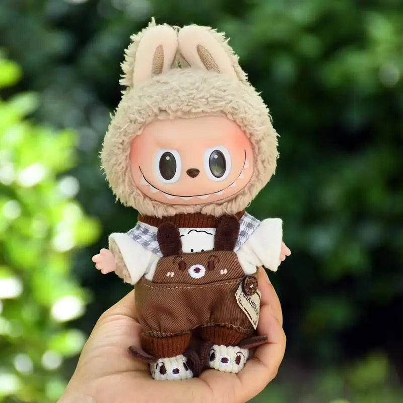 17cm Cute Mini Plush Doll'S Clothes Outfit Accessories For Korea Kpop Exo Labubu Idol Dolls Dog Overalls Set Clothing Kid Gift