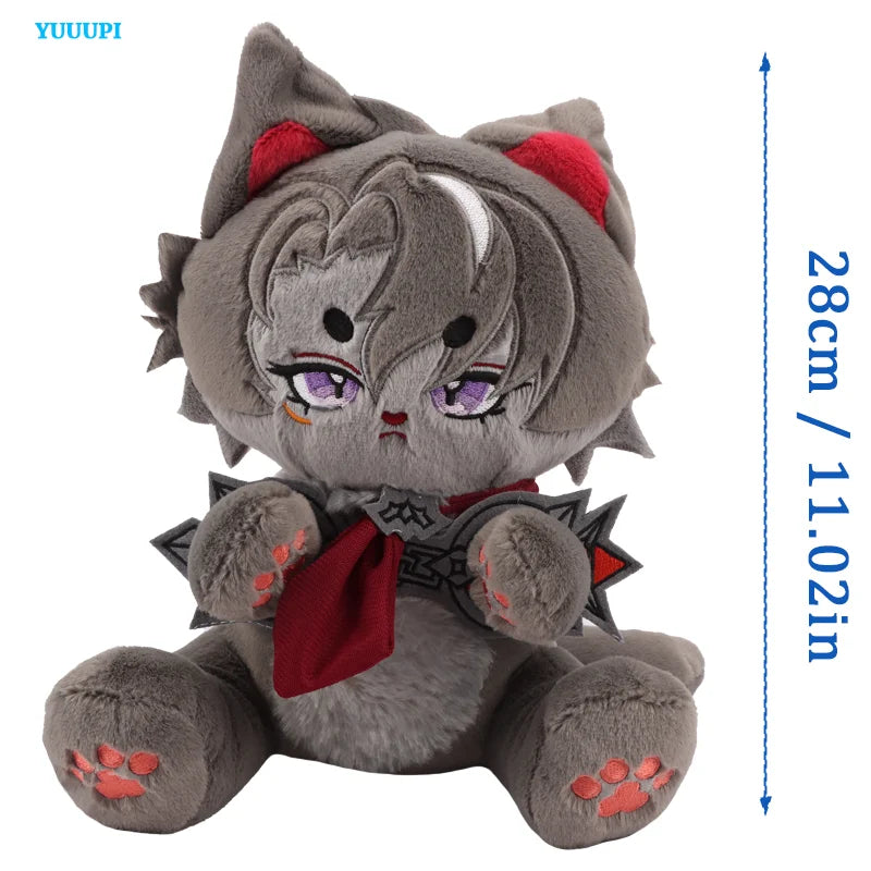 Genshin Impact Plush Kazuha Arlecchino Furina Meow Plush Genshin Impact Plushie Kawaii Stuffed Anime Cat Halloween Birthday Gift