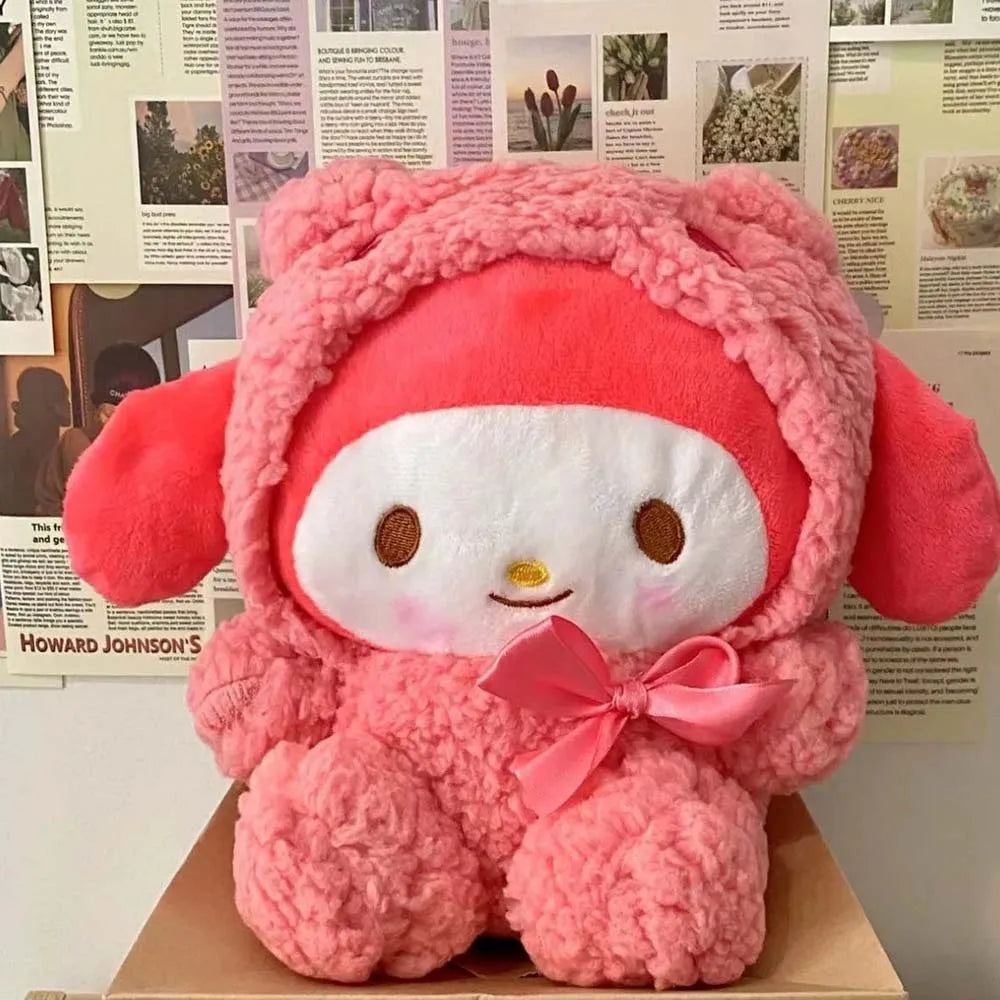 25cm Anime Sanrio Plush Doll Toys  Kawaii Hello Kitty Kuromi My Melody Cinnamoroll Cartoon Cute Plush Stuffed Toy Kids Gifts