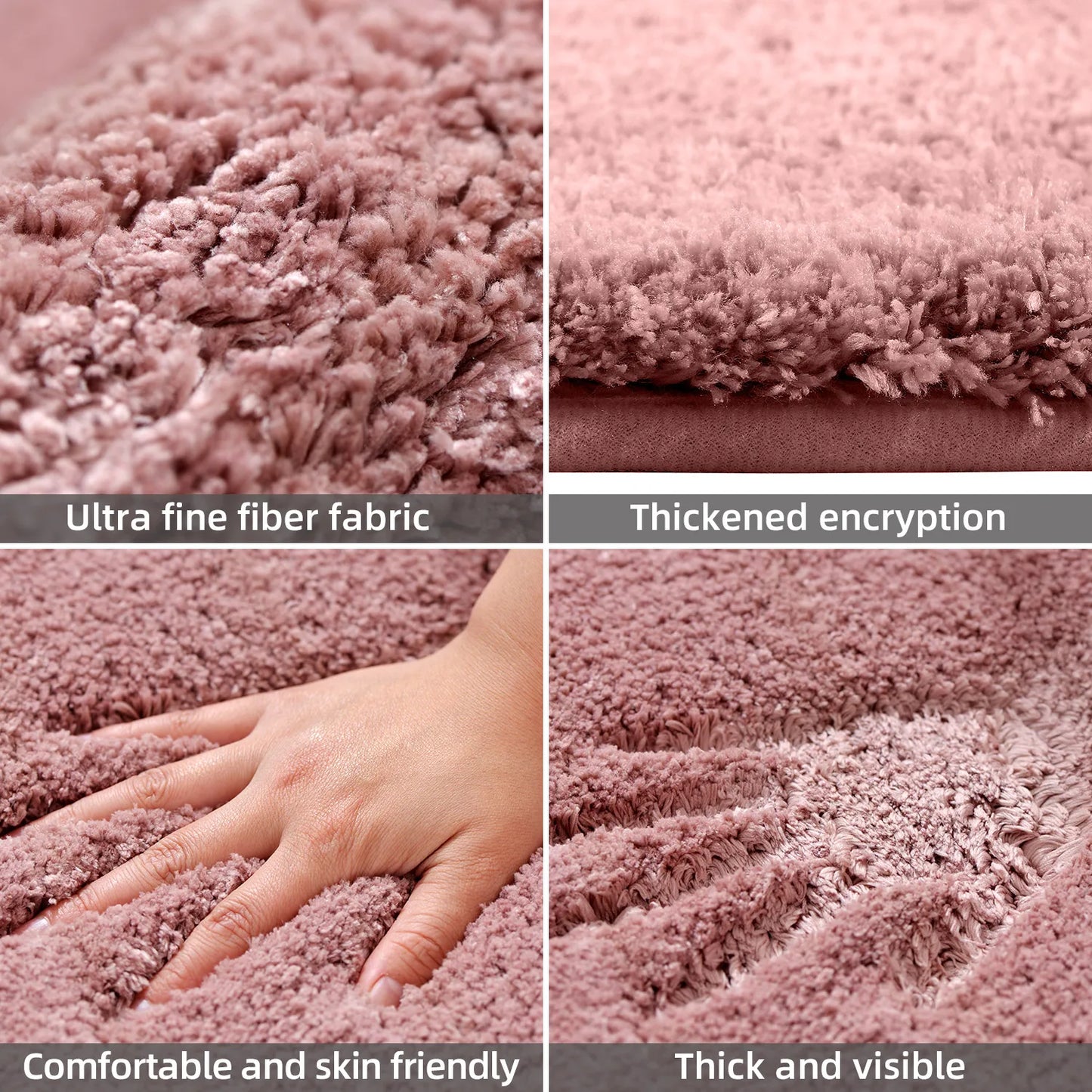 Soft Comfortable Thick Plush Floor Mat,Bathroom Floor Rug,Bedroom Carpet,Living Room Mat,Non-slip Rug,Water Absorption Anti-Slip