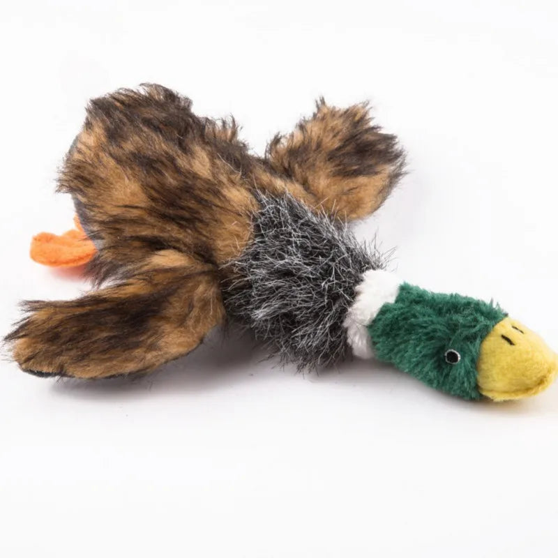 Small Dogs Cats Cute Duck Design with Soft Squeaker Plush Chew and Play Toy for Indoor Puppy Kitten Gift