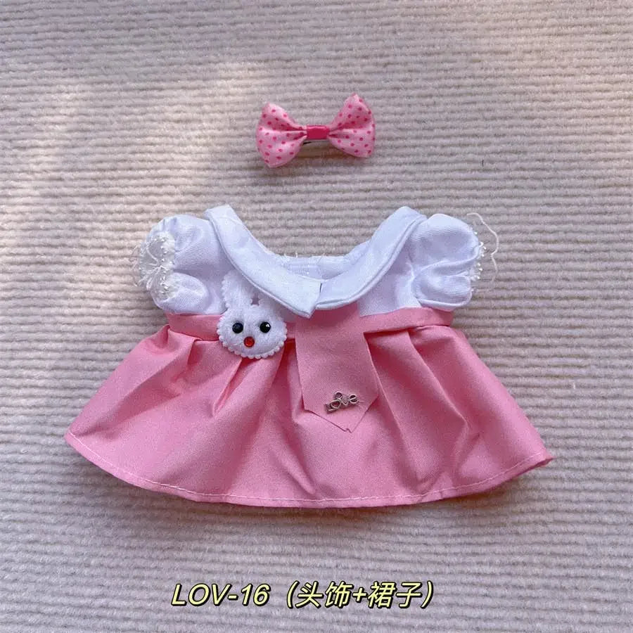 For Baby Three/20cm Rompers Cartoon Doll Replacement Outfit cotton doll baby clothes strap skirt no doll