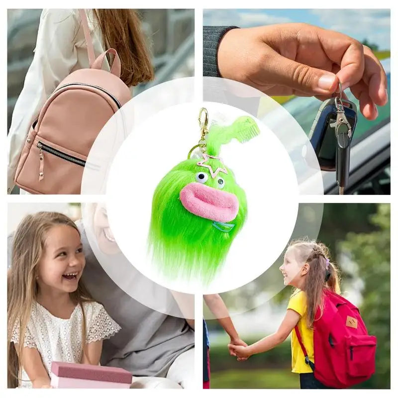 Ugly Cute Keychain Cartoon Pendant Keyring Long Hair Doll Cartoon Bag Pendant Keyring Cute Doll Keyholder For Women Teenagers