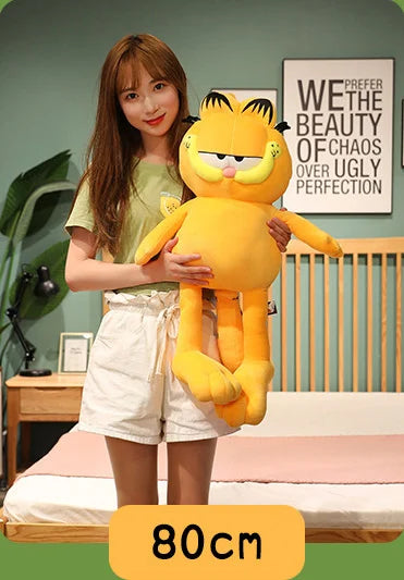 Giant  Garfield Fat Angry Cat Plush Toys Animals Lazy Kitty Stuffed Doll Tiger Skin Simulation Cat Plushies Pillow Xmas Gifts