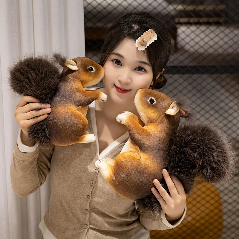 21/25cm Imitation Cute Squirrel Plush Toys Soft Stuffed Cartoon Animals Dolls Home Decoration For Birthday Gift