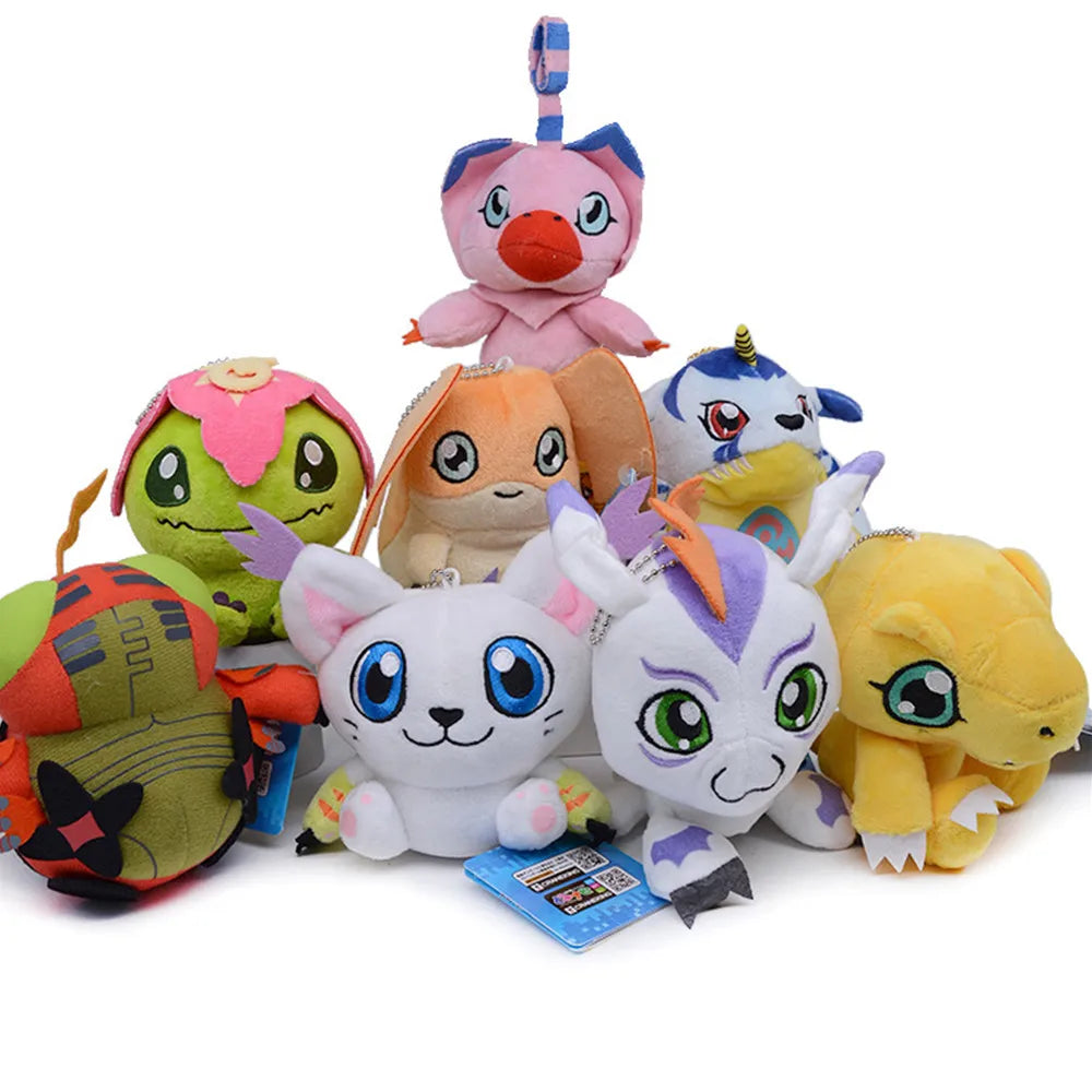 Bandai Digimon Adventure Kawaii Tailmon Gomamon Patamon Piyomon Agumon Tentomon Doll Cute Pendant Toy Collectible Ornament Gift