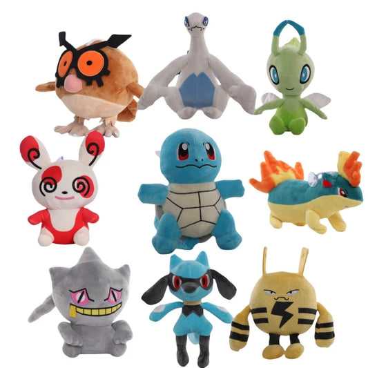 41 Style Pokemon Plush Pikachu Squirtle Toys Elekid Lugia Celebi Stuffed Doll Riolu Banette Hoothoot Mewtwo Plushies Xmas Gifts