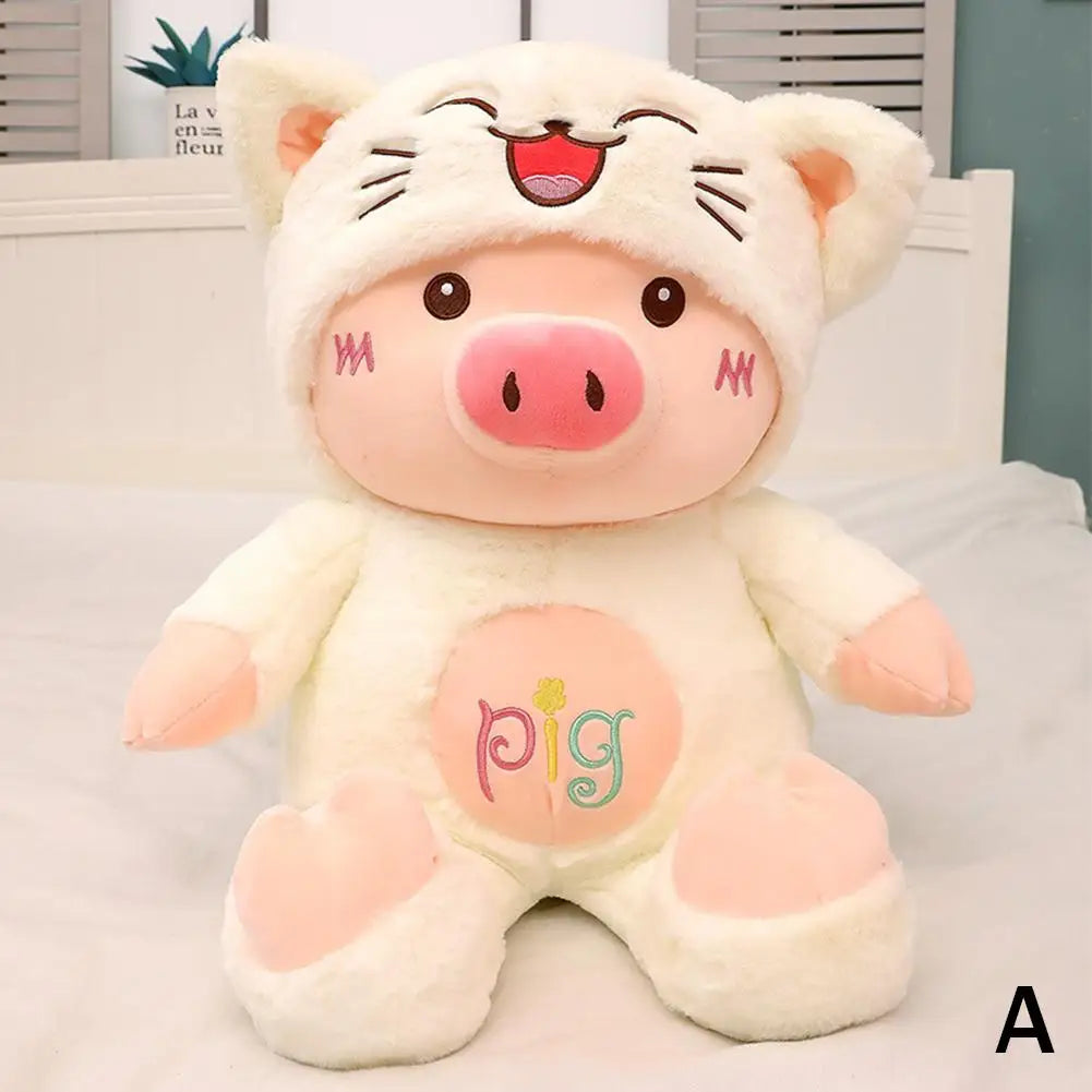 1pc Cute Piggy Plush Toy Kawaii Soft Stuffed Animal Doll Throw Pillow Christmas Halloween Birthday Gifts For Girl