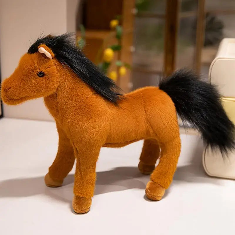 30cm Simulation Horse Plush Toy Cute Cartoon Animal Doll Home Decoration Ornaments Children Boyfriend Birthday Gifts