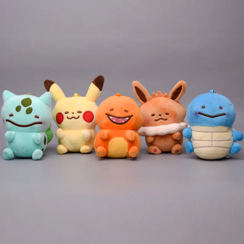 Pikachus plush Pendant toys Squirtle Bulbasaur Charmander Snorlax Keychain Pokemoned anime Stuffed doll Christmas gifts for kid