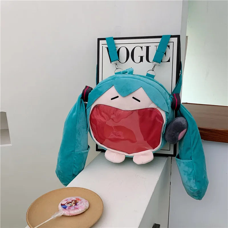 Hatsune Miku Animation Peripheral Plush Backpack Toys Cute Birthday Gift Plush Series Student Supplies Wholesale Holiday Present