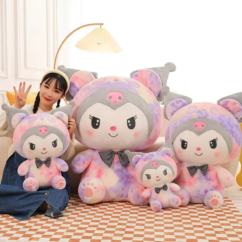 115CM Big Size Kawaii Tie-dye Sanrio Kuromi Plushies My Melody Doll Plush Toy Hug Children's Stuffed Animal Female Holiday Gift