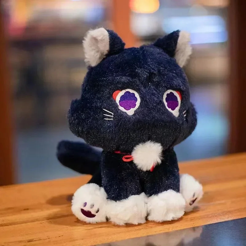 Genshin Impact Plush Toys Balladeer Black Cat Plush Anime Game Scaramouche Doll Toys Soft Stuffed for Christmas Gifts