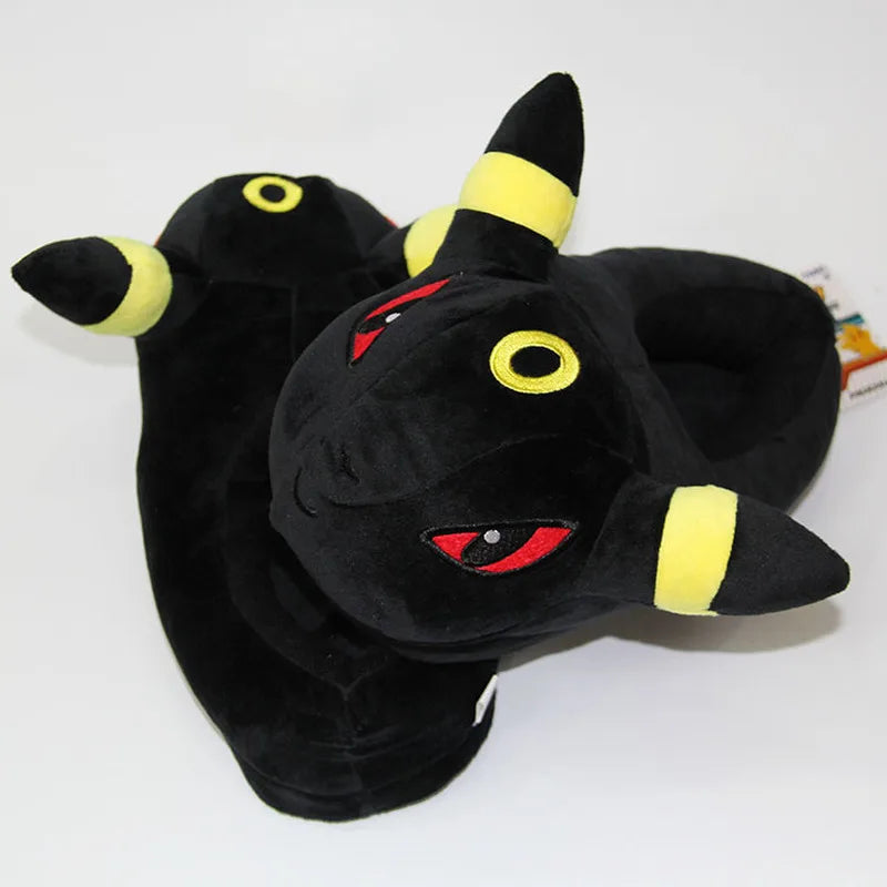 New Winter Anime Pokemon Pikachu Eevee Umbreon Simpson Kawaii Plush Soft Toys Adult Children Warm Slippers Home Indoor Shoes