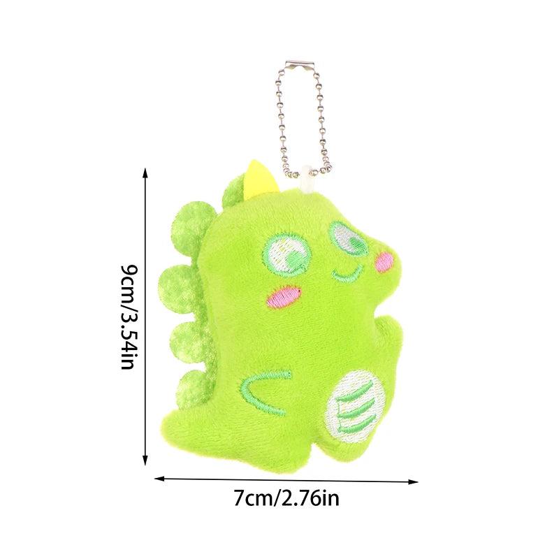 Kawaii Plush Dinosaur Keychain Stuffed Animal Keyring Cute Cartoon Key Holder School Bag Pendant For Girls Gift