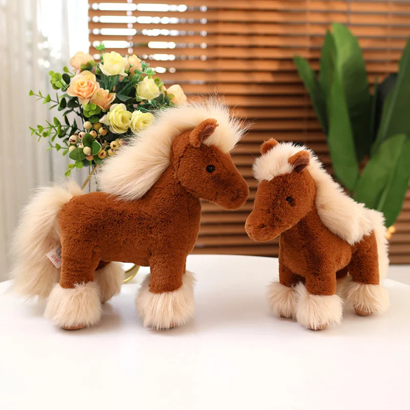 Realistic Horse Plush Toys Stuffed Animal High Quality Super Real Life Pony Plush Dolls Classic Birthday Gift For Children