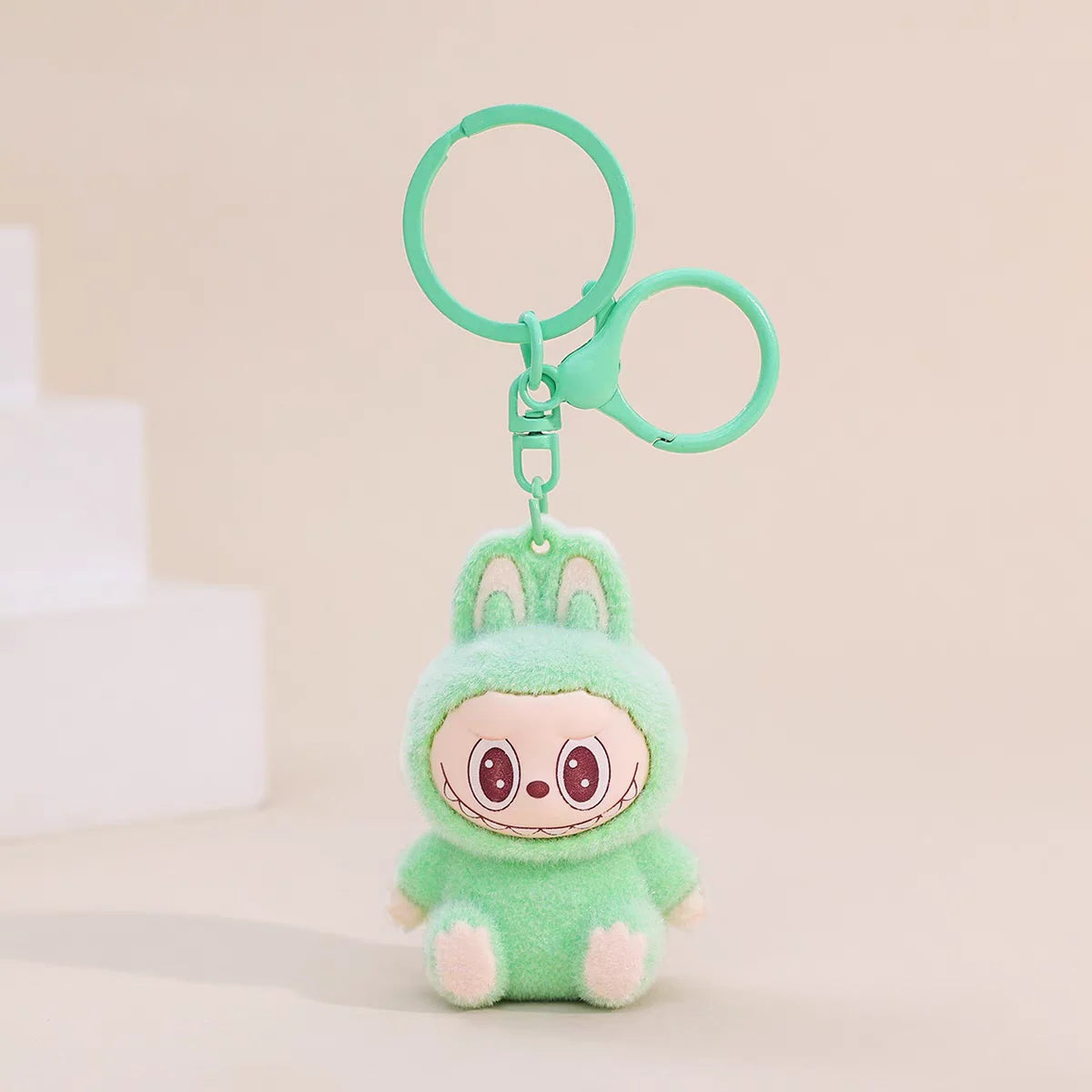 New Labubu Keychain Cartoon Labubu Backpack Pendant Decorative Car Keychain Model Doll School Bag Charm Cute Keyring Festivals