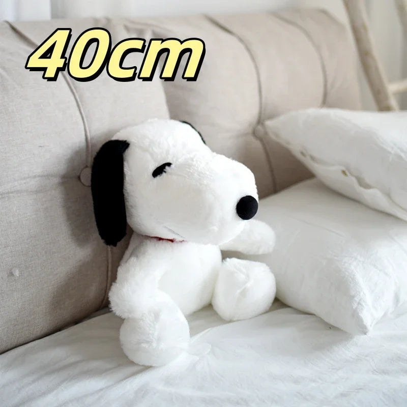 Lovely Snoopy Plush Toy Very Soft Fluffy Stuffed Animal Black and White Dog Plushies Throw Pillow Sofa Bed Room Decor Gifts Girl