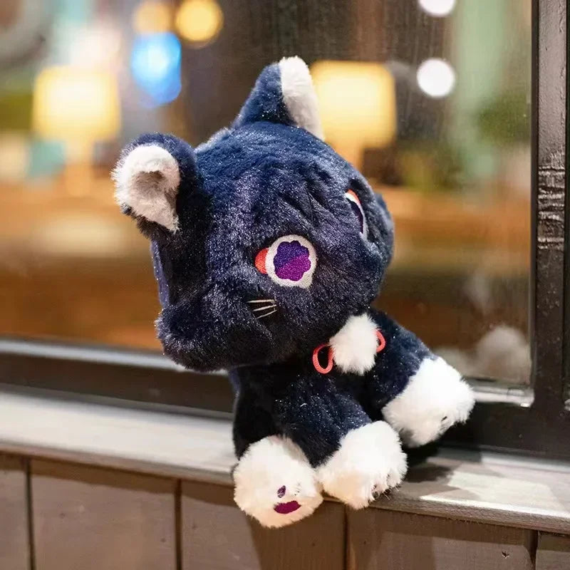 Genshin Impact Plush Toys Balladeer Black Cat Plush Anime Game Scaramouche Doll Toys Soft Stuffed for Christmas Gifts