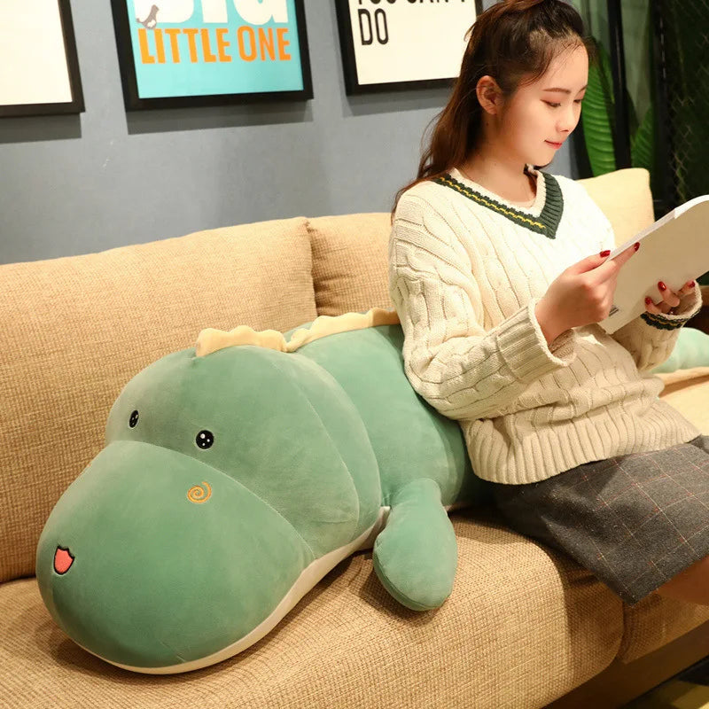 New 80CM Big Long Cute Dinosaur Plush Toy Soft Cartoon Animal Crocodile Plush Doll Boyfriend Pillow Child Girl Birthday Gift