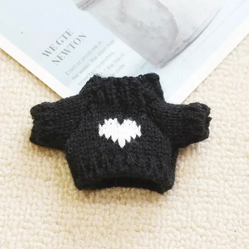 For 17Cm labubu baby clothes vinyl outfit pendant macaron sit party black hairball hat set for labubu black set