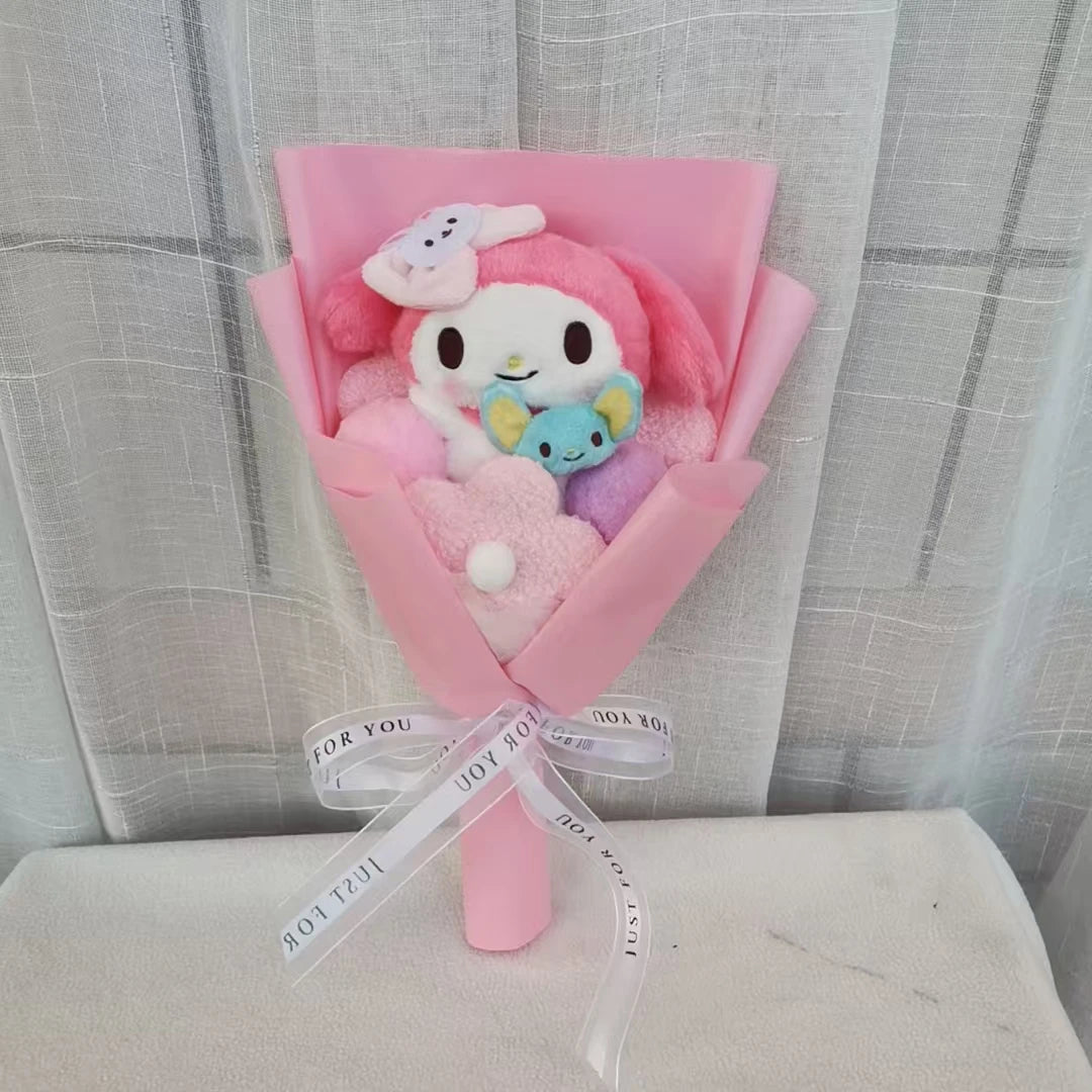 Kuromi My Melody Cinnamoroll Hello Kitty Sanrio Anime Doll Toy Cartoon Plush Bouquet Woman Valentine's Day Girls Christmas Gifts