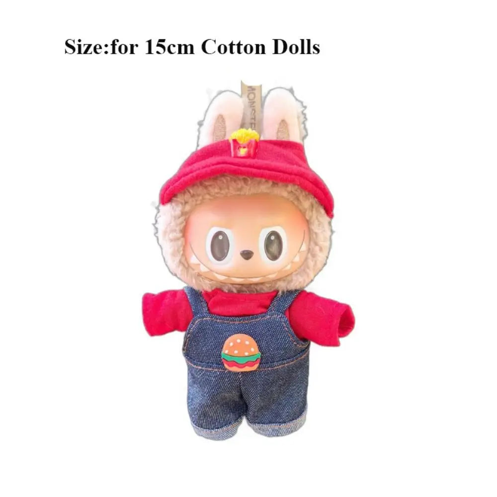 New Multiple Styles Plush Dolls Clothes with Hat Handmake T-shirt Pants Cute Fashion Dresses Skirt For 15cm Cotton Dolls