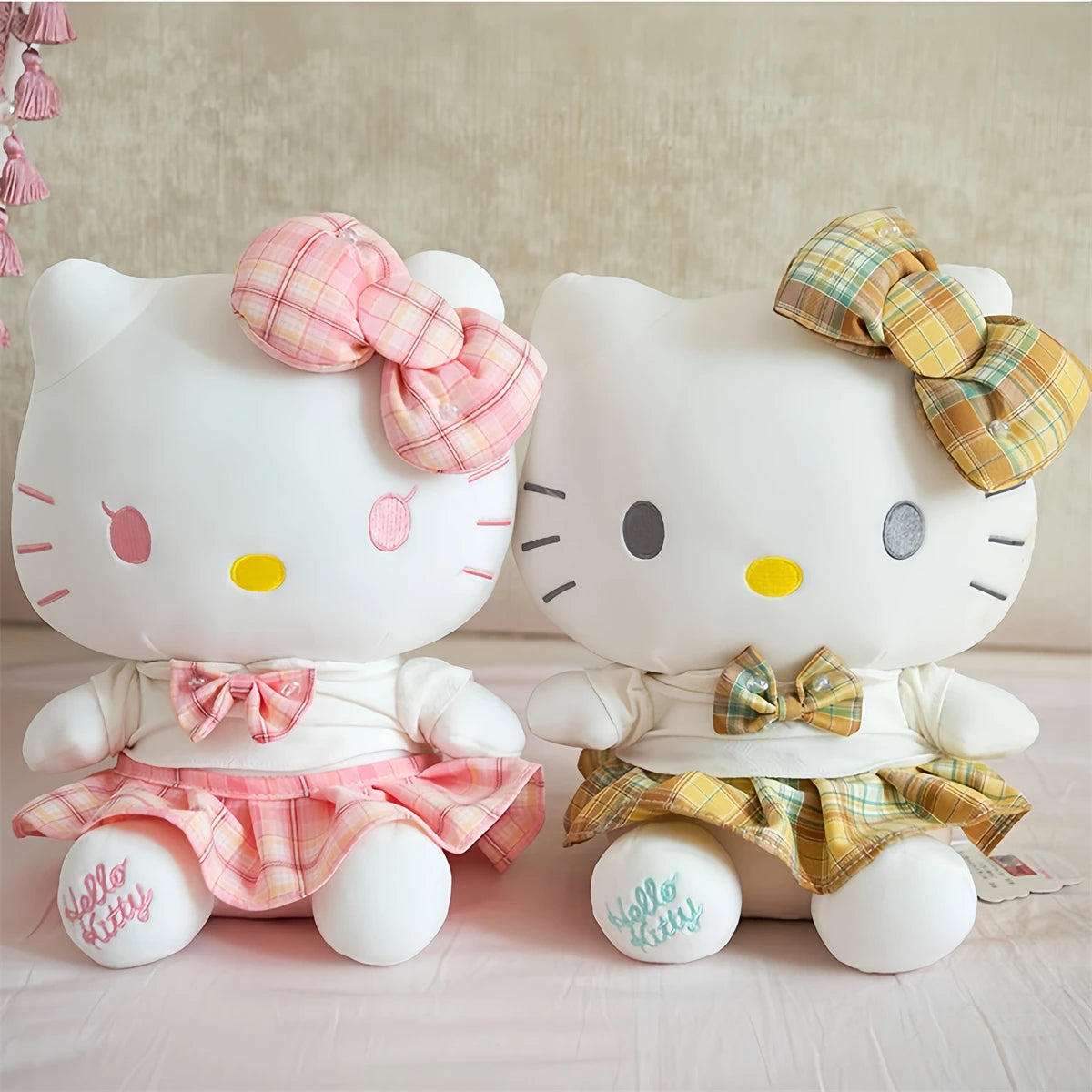 Original Sanrio JK Hello Kitty Plush Toy Japanese Style Cartoon Cat Plushies Stuffed Anime Doll Xmas Gifts For Girl 33cm