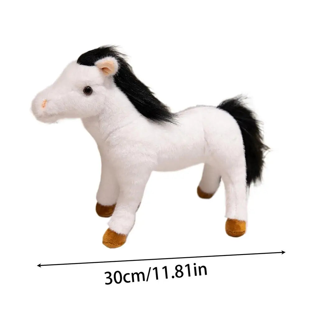 30cm Simulation Horse Plush Toy Cute Cartoon Animal Doll Home Decoration Ornaments Children Boyfriend Birthday Gifts