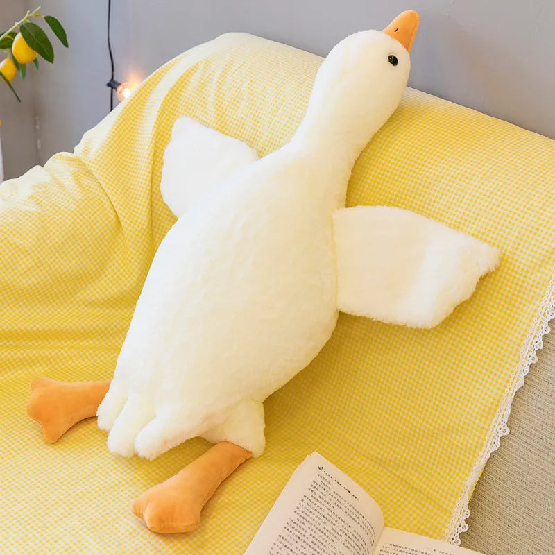 50-190cm Goose Stuffed Plush Cute Fluffy White Goose Plush Toy Kawaii Duck Sleep Pillow Cushion Soft Stuffed Animal Doll Gift