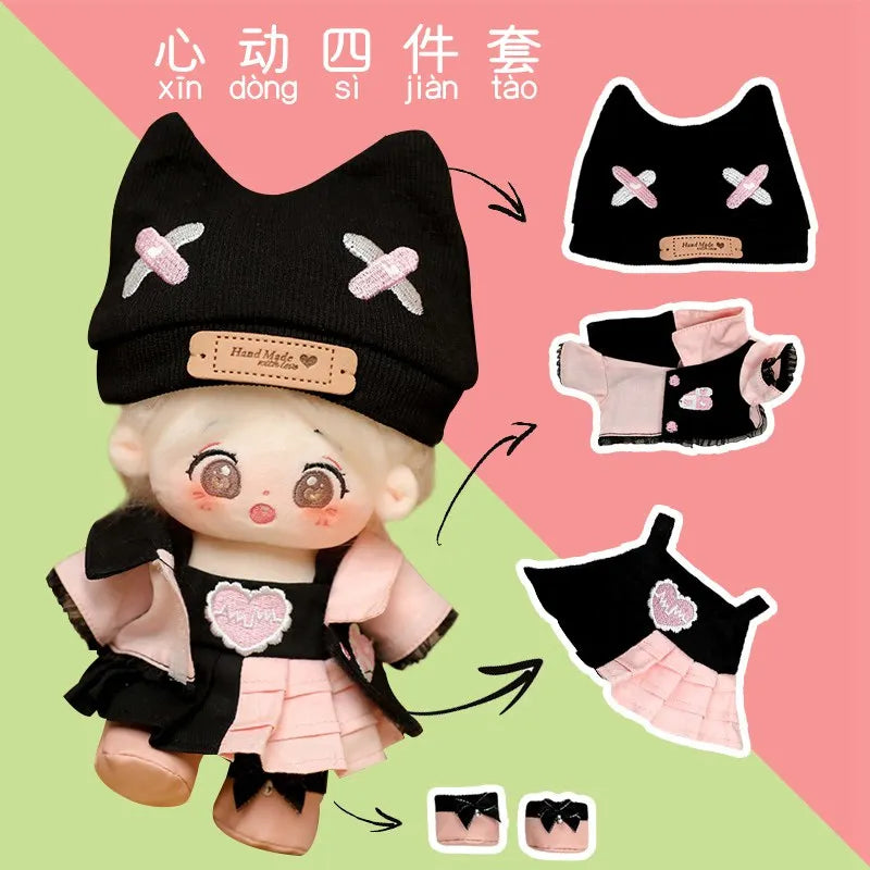 20cm Cotton Doll Cute Idol Stuffed Super Star Figure Dolls Cute Plush Girl Doll Can Change Clothes Gift With Skeleton