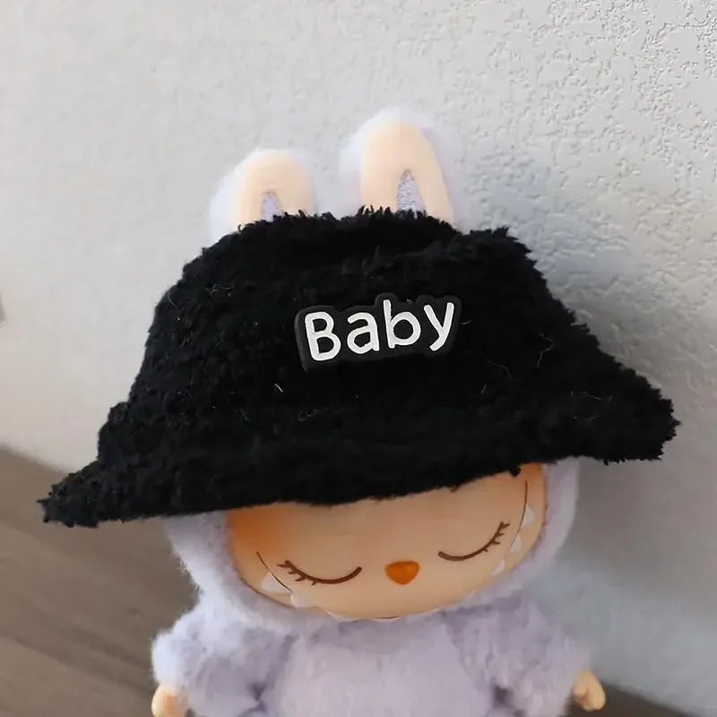 For 17cm LABUBU hat sit party macaron outfit doll bucket Hat Cute Doll Accessories Kids Girls Toys