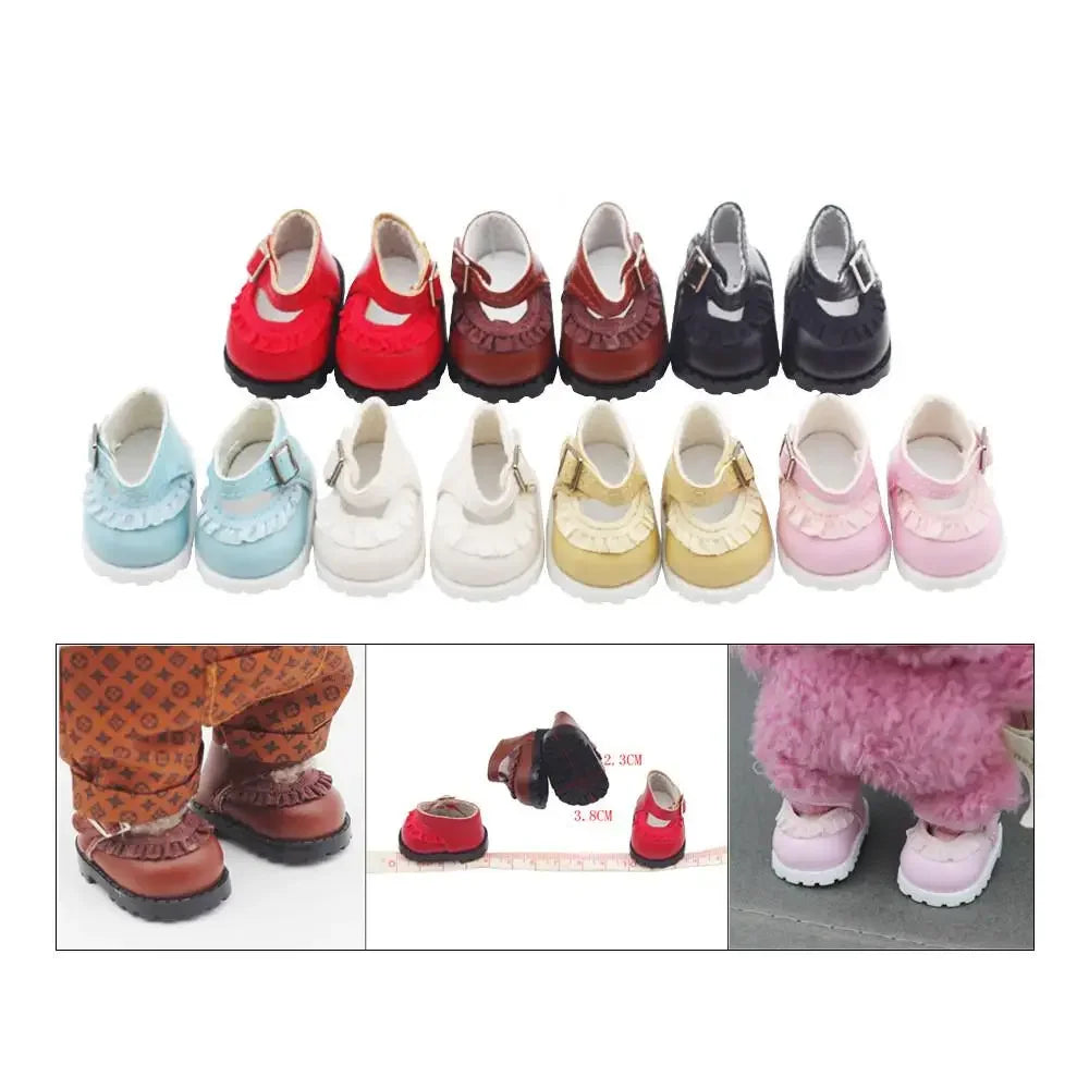 For LABUBU V1 V2 Leather Shoes Suitable for 17cm Cotton Dolls Shoes Boots Toys Casual Sports Shoes Dolls Accessories