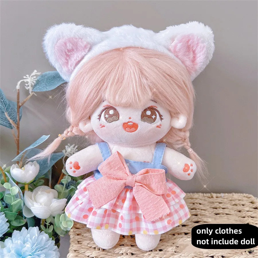 Pretty Dress Clothes for 20cm Cotton Plush Toys Dress Up Clothing Princess Skirt Cute Casual Suit Socks Set Girls Brithday Gift