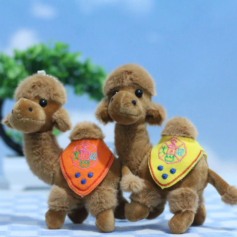 Cute Camel Pendant Plush Toy Cartoon Dunhuang Desert Little Camel Pendant Soft Stuffed Doll Keychain Backpack Car Key Ring Decor